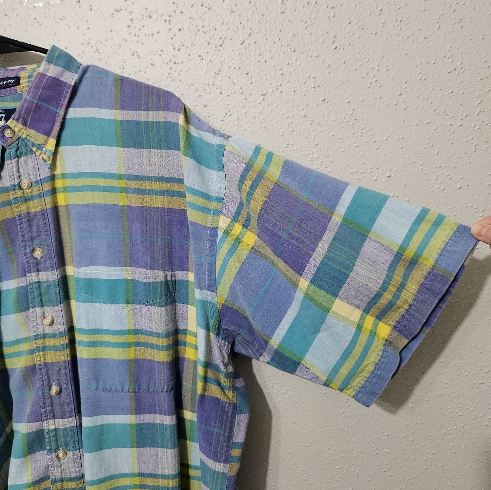 Van Heusen 417 Men's 100%‎ Cotton Vintage Plaid Button-Down Shirt Size XXL